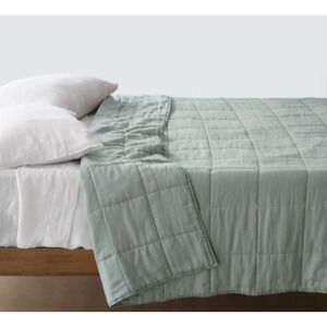 The Citizenry Stonewashed Linen Quilt Full/Queen - Seaglass